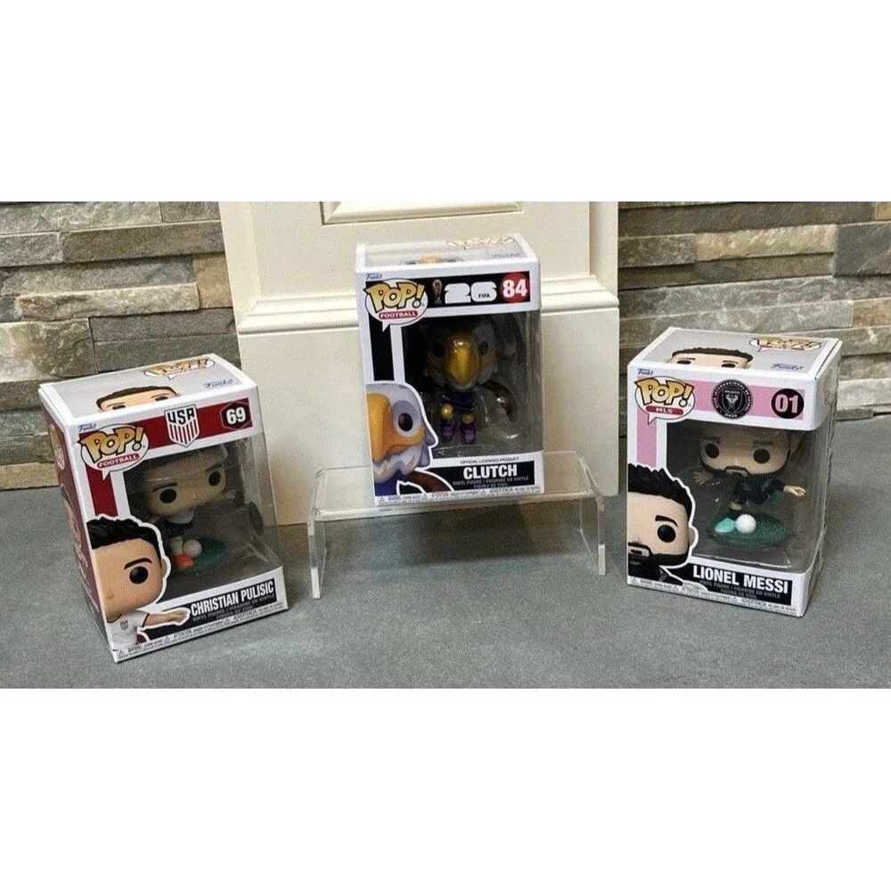 Funko Pop! World Cup Vinyl Figure Lot of 3 Messi #01 Pulisic #69 Clutch #84